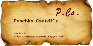 Paschka Csatár névjegykártya